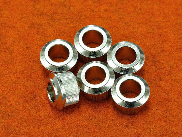 TUNER BUSHINGS FOR NEW FENDER (SET 6) (1/4 ID) Nickel