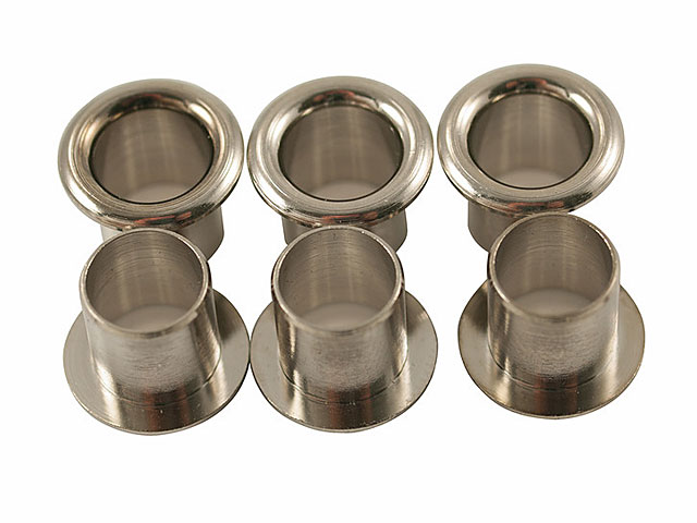 STAMPED TUNER EYELETS (1/4 ID) - Nickel (SET 6)