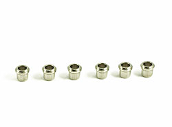 TUNER BUSHINGS FOR GIBSON (SET 6) (1/4 ID) Nickel