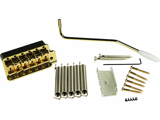 KLUSON&reg; VINTAGE TREMOLO BRIDGE - STEEL BLOCK - GOLD